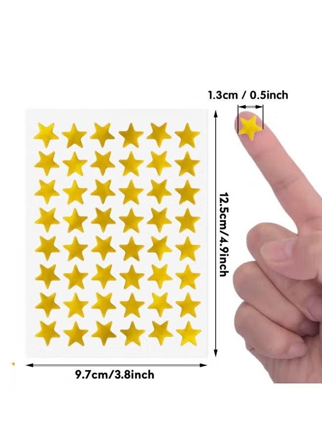 Gold Star Stickers for Kids Reward Students Teachers, 2400 PCS Reward Gold Foil Star Stickers, 50 Sheets Self adhesive Mini Stickers - Image 3